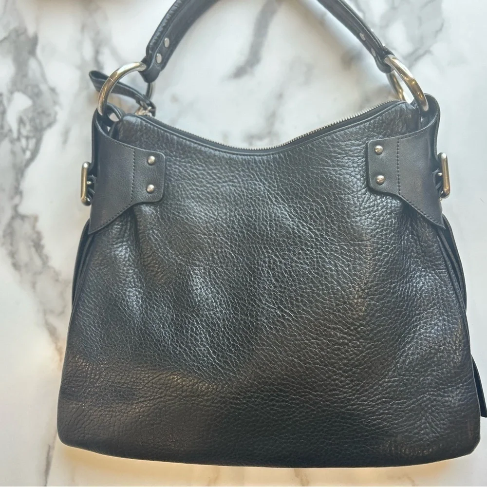 DKNY silver ring Leather black Handbag